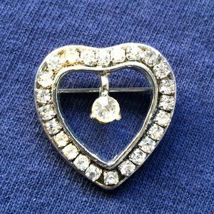 Silver/Rhinestone Heart Pendant